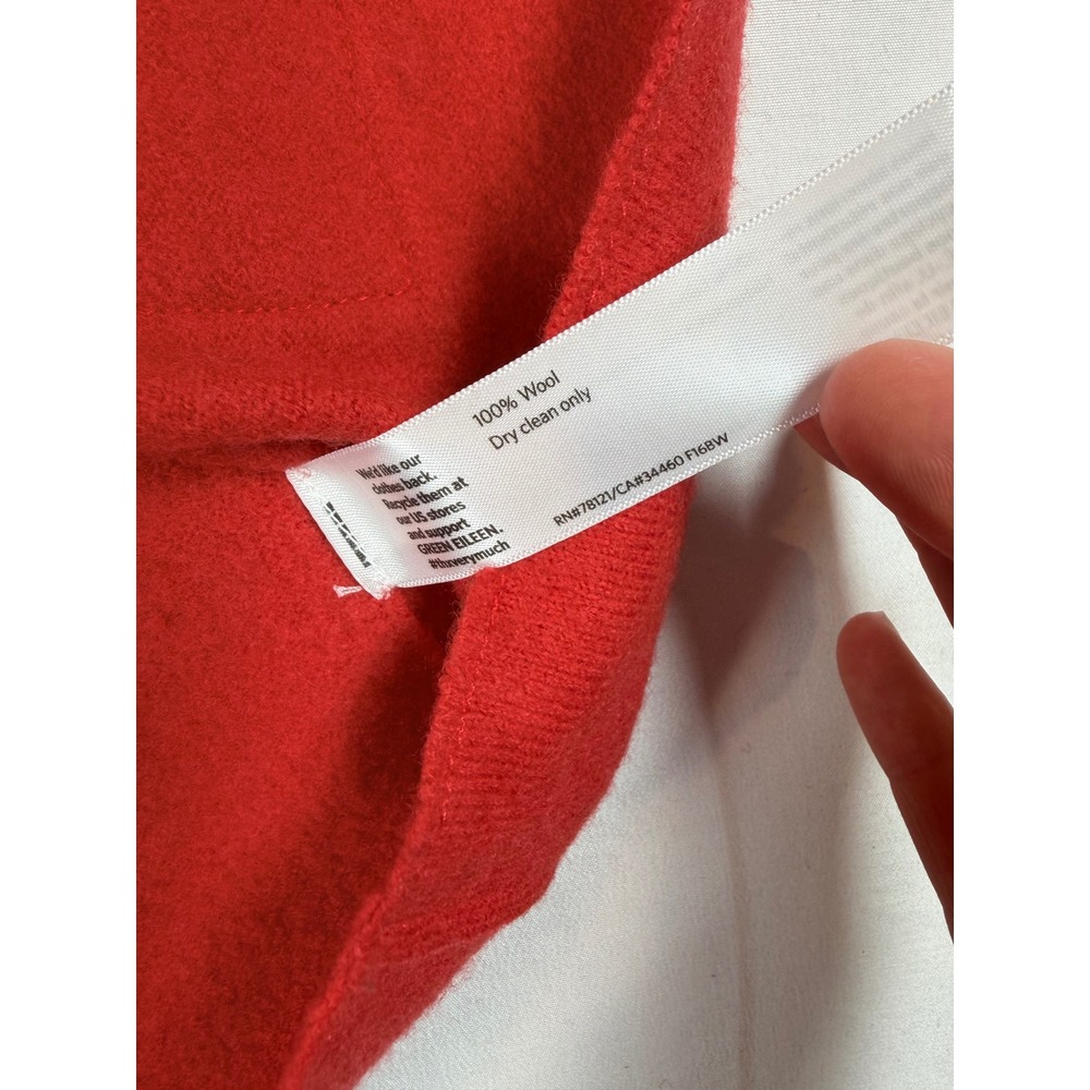 Eileen Fisher Woman Red Boiled Wool Open Front Cardigan Sweater 1X Shawl Collar - Picture 8 of 9